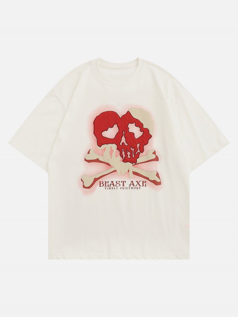 Noir  T Shirts Aelfric Eden Heartbreak Skull Print Tee - RLC-5842870